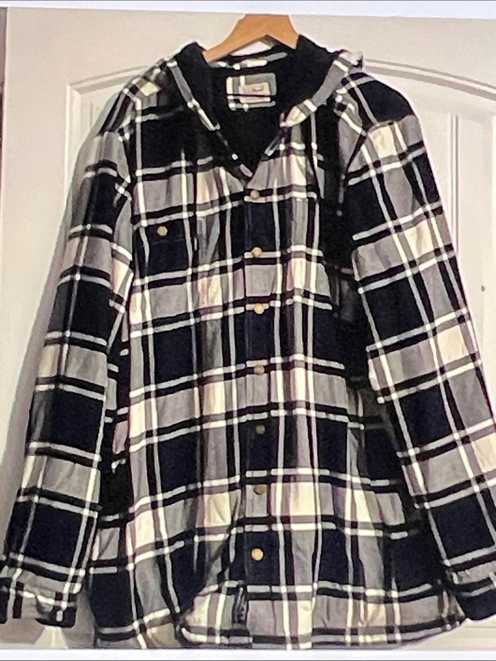 L.L. Bean Flannel Fleece Lined Hoodie Jacket XXL Tall